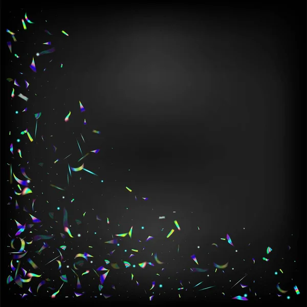 Holo Glitch Effect Rainbow Bokeh Guldtransparenta Fallande Partiklar Flying Holograph — Stock vektor