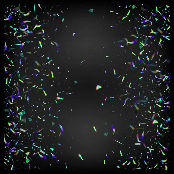 Rainbow Tinsel Blue Purple Green Celebration Background Stříbrné Průhledné Padající — Stockový vektor