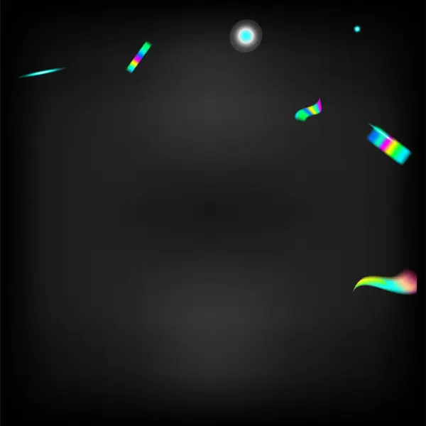 レインボー ティンセル 緑のお祝いの背景 金属透明落下粒子 フライング ホログラム コンフェッティ ホログラム効果レインボーティンセル グラデーションオーバーレイネオン箔 Tinsel — ストックベクタ