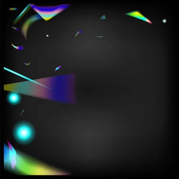 银质透明下落颗粒 下降的全息图Confetti 绿色庆祝背景 渐变的叠层闪烁着萤光 云宝汀儿Holo Glitch Effect Rainbow Tinsel — 图库矢量图片