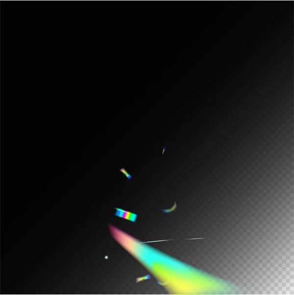 Gradient Overlay Glare Foil Tinsel Rainbow Tinsel Kovové Průhledné Padající — Stockový vektor