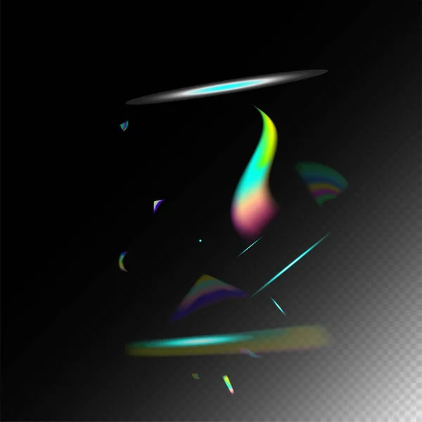 Gradient Overlay Glare Foil Tinsel Holo Glam Effect Rainbow Bokeh — Stockový vektor