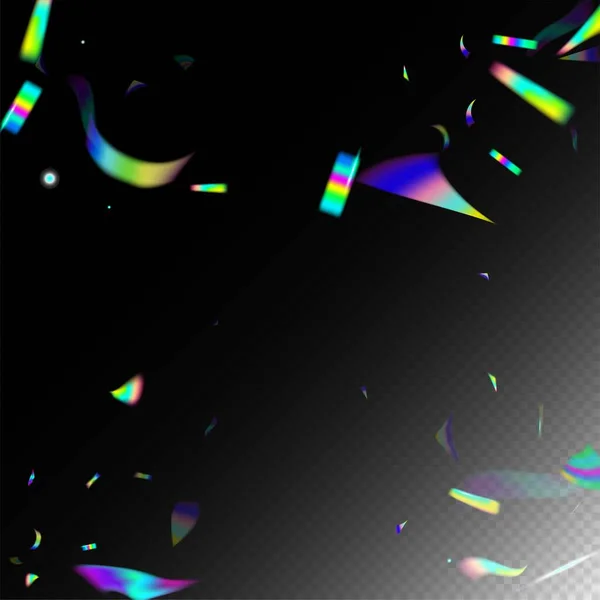 Holo Glam Effect Rainbow Bokeh Metal Transparent Falling Particles Gradient — 스톡 벡터