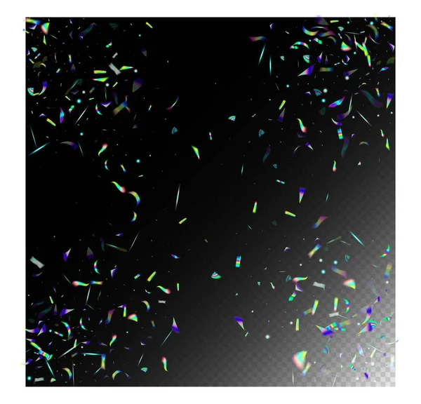 Holo Glitch Effect Rainbow Tinsel Blue Purple Green Celebration Background — 스톡 벡터