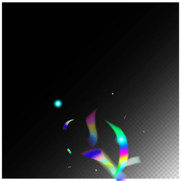 Holo Glam Effect Rainbow Tinsel Ologramma Caduta Confetti Rainbow Tinsel — Vettoriale Stock