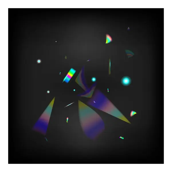 Blå Lila Grön Firande Bakgrund Flying Hologram Confetti Rainbow Tinsel — Stock vektor