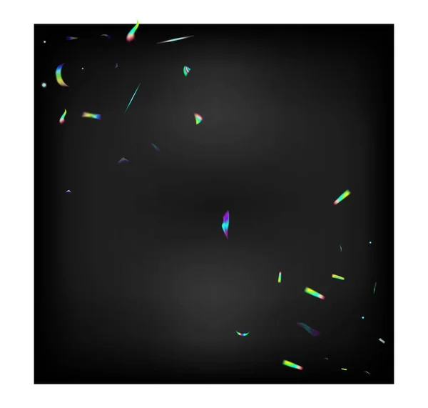 Regenboog Tinsel Blauwe Paarse Groene Feestachtergrond Vliegende Holografische Confetti Metalen — Stockvector
