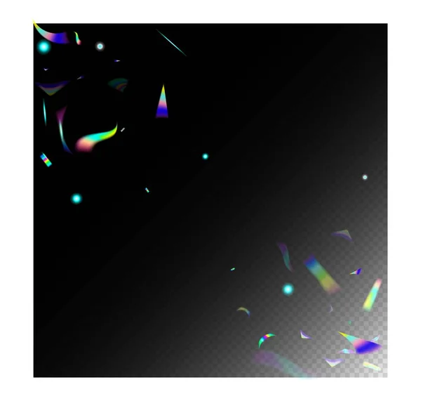 Silver Transparent Falling Particles Gradient Overlay Vivid Foil Tinsel Blue — 스톡 벡터