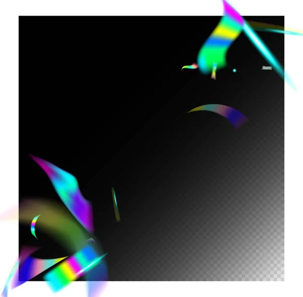 Partículas Caídas Transparentes Metal Caída Del Hológrafo Confetti Holo Glam — Vector de stock