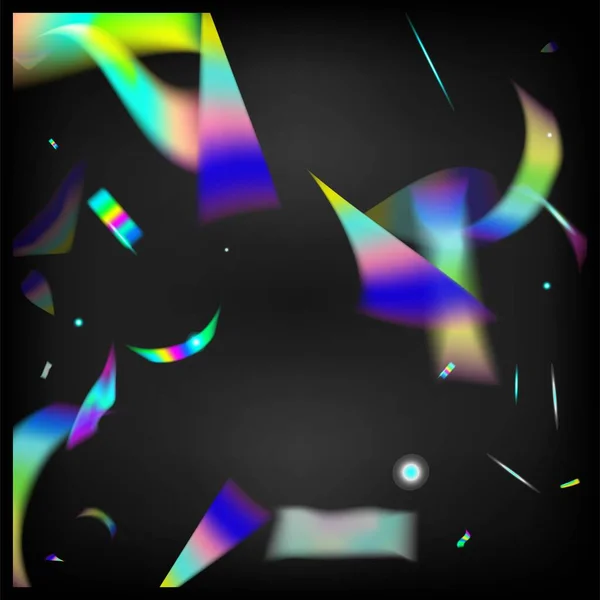 Partikel Jatuh Transparan Logam Efek Holo Glam Rainbow Tinsel Hologram - Stok Vektor