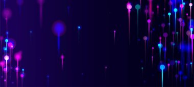 Pembe Mor Soyut Duvar Kağıdı. Neon Işık Düğümleri elementleri. Yapay Zeka Büyük Veri İnternet Teknolojisi Arkaplanı. Network Technology Banner. Fiber Optik Sosyal Bilimler Işık İğneleri.