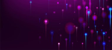 Mavi Pembe Mor Soyut Arkaplan. Canlı Işık Işıltısı elementleri. Büyük Veri Yapay Zekası Ethernet Fütürist Duvar Kağıdı. Ağ Bilimsel Sancak. Fiber Optik Sosyal Bilimler Işık İğneleri.