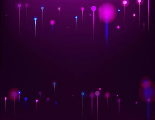 紫色粉红蓝背景 Neon Light Nodes Elements 人工智能大数据以太网技术壁纸 网络科技横幅 光纤社会科学光针 — 图库矢量图片