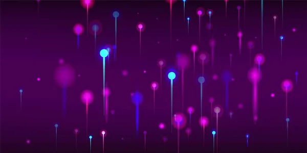 Розовый Голубой Фиолетовый Современный Фон Частицы Неоновых Лучей Искусственный Интеллект — стоковый вектор