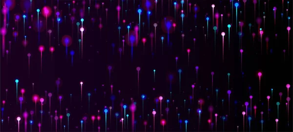 ピンクパープルブルーの壁紙 ネットワーク科学バナー ネオンライトピンの要素 ビッグデータ人工知能イーサネット技術の背景 社会科学光ファイバーピン — ストックベクタ
