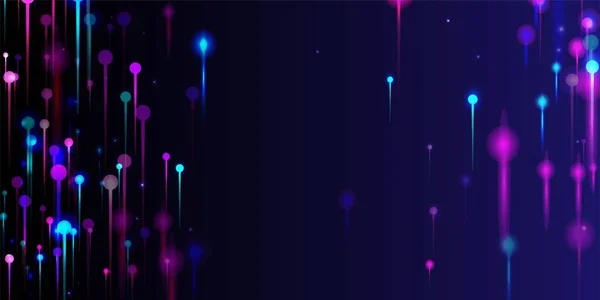 紫色蓝色粉红现代墙纸 网络科学横幅 大数据人工智能以太网的未来背景 活体光粉元素 光纤社会科学光针 — 图库矢量图片