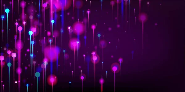 Фіолетово Рожевий Синій Абстрактний Фон Великі Дані Штучний Інтелект Ethernet — стоковий вектор