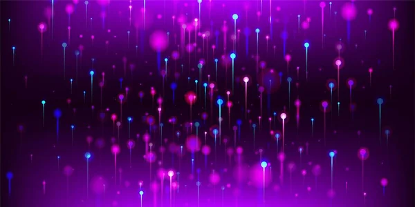 Fondo Pantalla Abstracto Pink Purple Blue Partículas Pernos Luz Neón — Vector de stock