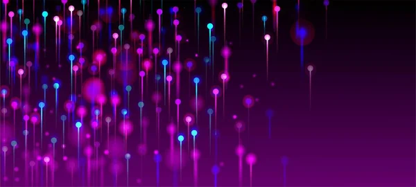 Фиолетовый Синий Розовый Абстрактный Фон Сетевой Технологический Флаг Частицы Ярких — стоковый вектор