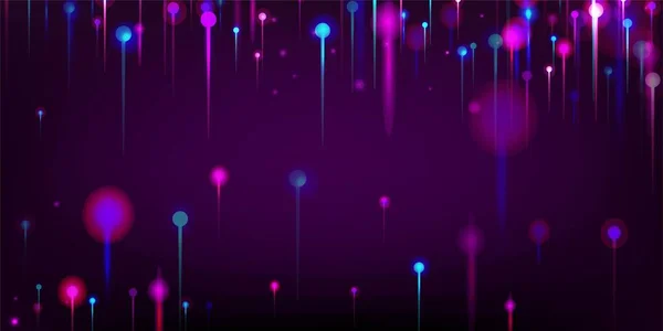 Голубой Фиолетовый Розовый Абстрактный Фон Сетевой Технологический Флаг Частицы Неоновых — стоковый вектор