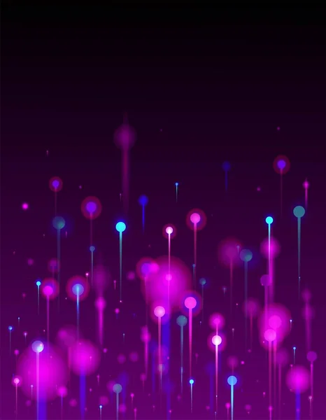 Фиолетовый Синий Розовый Современный Обои Частицы Неоновых Светильников Сетевой Технологический — стоковый вектор