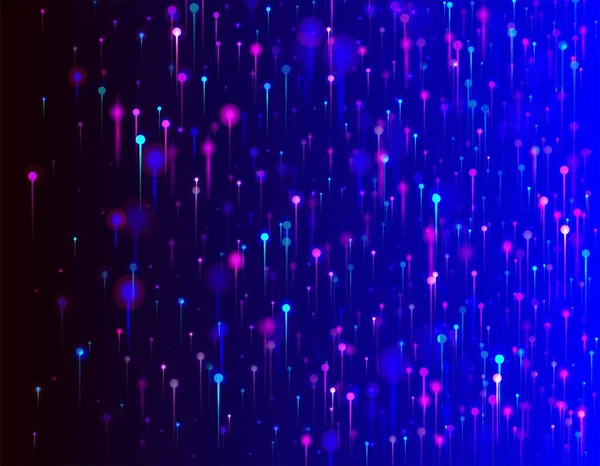 粉色蓝色紫色摘要墙纸 人工智能大数据互联网技术背景 网络科技横幅 充满活力的发光元素 光纤社会科学光针 — 图库矢量图片