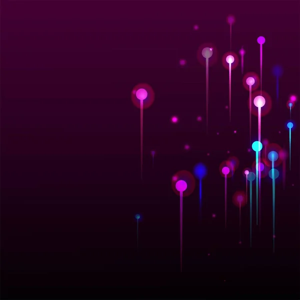Фиолетовый Синий Розовый Абстрактные Обои Яркие Светящиеся Частицы Сетевой Научный — стоковый вектор