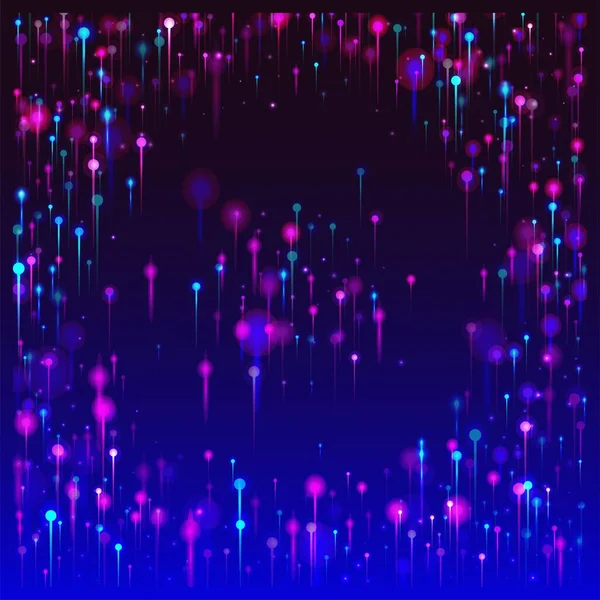 Blauw Roze Paars Abstract Behang Netwerktechnologie Banner Heldere Lichtgevende Elementen — Stockvector