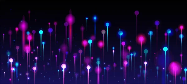 Fondo Abstracto Rosa Azul Púrpura Partículas Rayos Luz Vívidos Banner — Vector de stock