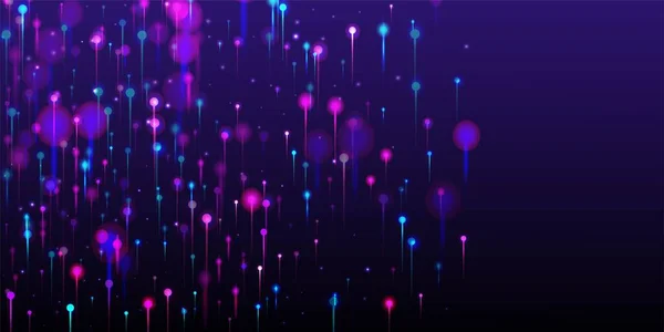 Blue Purple Pink Abstract Wallpaper Network Technology Banner Neon Light — стоковий вектор