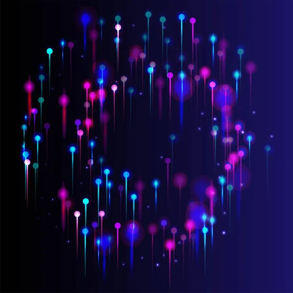 Paars Roze Blauw Modern Behang Heldere Lichtpinnen Elementen Artificial Intelligence — Stockvector