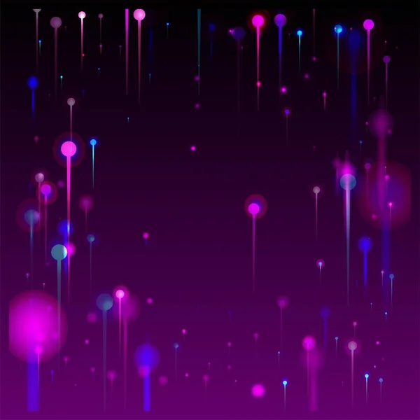 紫色粉红蓝背景 人工智能大数据以太网技术壁纸 网络科学横幅 霓虹灯发光元件 社会科学纤维光针 — 图库矢量图片