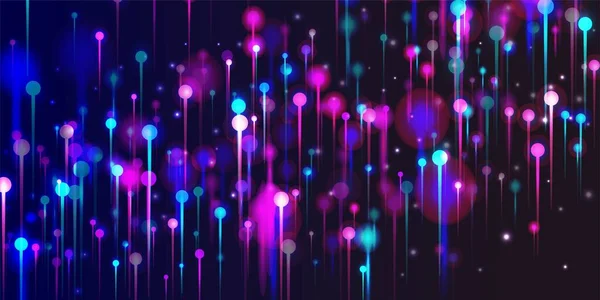 Fond Écran Moderne Violet Rose Bleu Éléments Nœuds Lumineux Intelligence — Image vectorielle