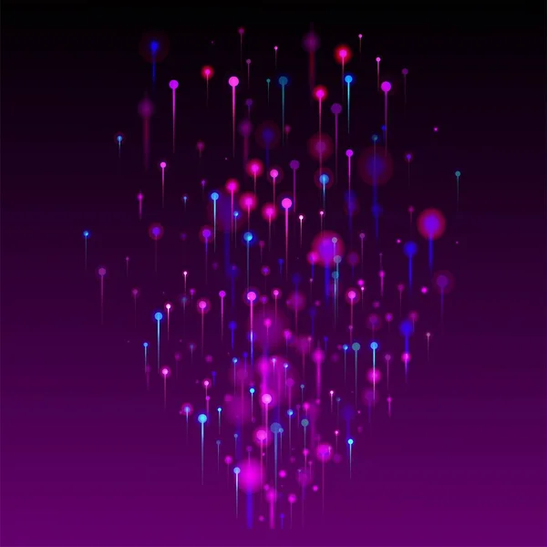 Roze Blauw Paars Moderne Behang Levendige Lichtpinnen Deeltjes Netwerktechnologie Banner — Stockvector