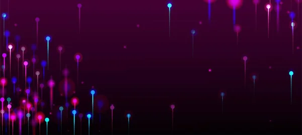 ブルーパープルピンクのモダンな背景 明るい光の光線の要素 人工知能ビッグデータイーサネット未来壁紙 ネットワーク技術バナー 光ファイバー 社会科学ライトピン — ストックベクタ
