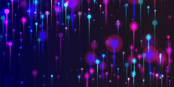 Fondo Pantalla Moderno Azul Rosa Púrpura Banner Tecnología Red Partículas — Vector de stock