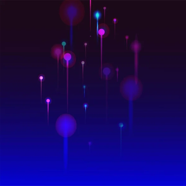 蓝色粉色紫色现代背景 活体轻粉颗粒 人工智能大数据以太网未来主义墙纸 网络科技横幅 社会科学纤维光针 — 图库矢量图片