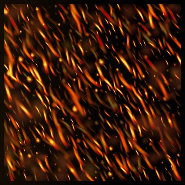 Blazing Flame Fiery Sparks Background Flashes Hot Burning Gold Imagine — Vector de stoc