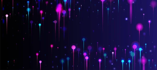 Fondo Moderno Rosa Púrpura Azul Banner Tecnología Red Elementos Pines — Vector de stock