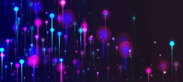 Purple Blue Pink Modern Wallpaper Network Technology Banner Big Data — Stockový vektor