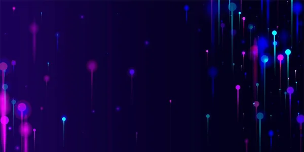 ピンクブルーパープルの壁紙 ネオンライトノード粒子 ネットワーク技術バナー 人工知能ビッグデータイーサネット技術の背景 光ファイバー 社会科学ライトピン — ストックベクタ