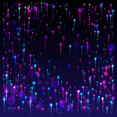 Mor Pembe Mavi Modern Duvar Kağıdı. Neon Işık Işıltısı elementleri. Yapay Zeka Büyük Veri Ethernet Teknoloji Arkaplanı. Ağ Bilimsel Sancak. Fiber Optik Sosyal Bilimler Işık İğneleri.