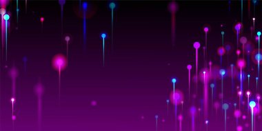 Mor Mavi Pembe Modern Duvar Kağıdı. Neon Işık Işıltısı elementleri. Network Technology Banner. Yapay Zeka Büyük Veri Ethernet Teknoloji Arkaplanı. Fiber Optik Sosyal Bilimler Işık İğneleri.