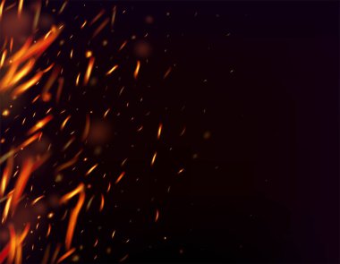 Yanan Alevli Kıvılcımlar Arkaplanı. İzole Ateş, Kırmızı Sarı Turuncu Parıltı, Duman. Alevli Parıltı. Gerçekçi Enerji Parıltısı. Parlak Gece, Altın Yıldızlar. Siyah Üzerindeki Gerçekçi Ateş Efekti.