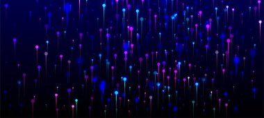 Mor Pembe Mavi Modern Arkaplan. Büyük Veri Yapay Zekası Ethernet Fütürist Duvar Kağıdı. Network Technology Banner. Canlı Işık Işınları elementleri. Fiber Optik Sosyal Bilimler Işık İğneleri.