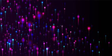 Pembe Mor Soyut Duvar Kağıdı. Yapay Zeka Büyük Veri Ethernet Teknoloji Arkaplanı. Parlak Işın Elementleri. Network Technology Banner. Fiber Optik Sosyal Bilimler Işık İğneleri.