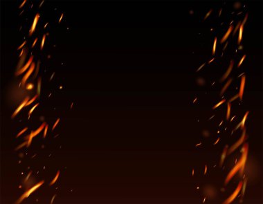 Yanan Alevli Parıltılı Arkaplan. Siyaha Gerçekçi Ateş Etkisi. Alevli Flake Flash 'lar. Parlak Gece, Parıldayan Altın. Gerçekçi Enerji Parıltısı. İzole Ateş, Kırmızı Turuncu Sarı Kıvılcım, Duman.