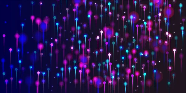 Pink Purple Blue Abstract Wallpaper Network Technology Banner Neon Light — Stock Vector