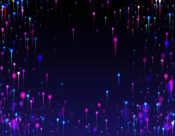 紫色粉色蓝色现代背景 人工智能大数据互联网技术壁纸 网络科技横幅 视觉光环元素 光纤社会科学光针 — 图库矢量图片