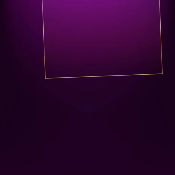 有金线的紫色商业票据 豪华的金水晶卡 皇家富人贵宾多边形海报 圣诞新年广场边界 3D抽象多边形闪烁邀请 黄金溢价地理框架 — 图库矢量图片